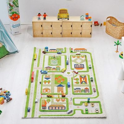 IVI 3D Play Carpet, Traffic Green Design - Medium Size (150cm x 100cm)