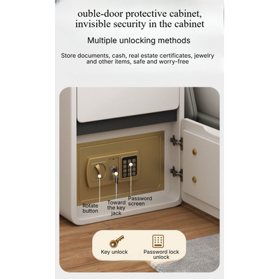 Multifunctional Smart Bedside Table with Integrated Safe.
