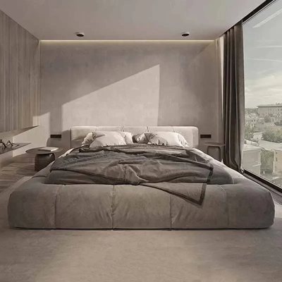 Cozy Soft Modern Bed Frame with Low Headboard -  Super King Size 200×200
