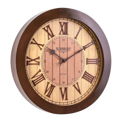 Elegance Wooden Big Wall Clock 6316 Italian Design 50cm Silent Silky Move 