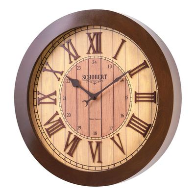 Elegance Wooden Big Wall Clock 6316 Italian Design 50cm Silent Silky Move 