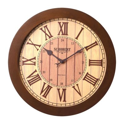Elegance Wooden Big Wall Clock 6316 Italian Design 50cm Silent Silky Move 