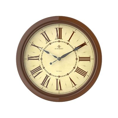 Wooden big Wall Clock 4010 with Roman Numerals Italian Design 40cm Silent Silky  3D Numerals