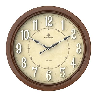 Modern Round Design Wooden Wall clock 4011N  Italian Design 40cm  Silent Silky Move 