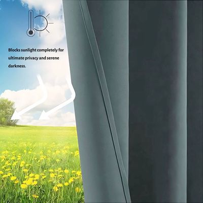 Premium Quality Blackout Curtains 2-Piece Large Size (140x270cm) for Bedroom | Living Room, Color Pearl Blue