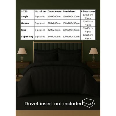 4-Piece Duvet Cover Set –Single Size, Includes 1 Duvet Cover(150x200cm), 1 Fitted Sheet(120x200+20cm) 2 Pillowcases(53x75cm)