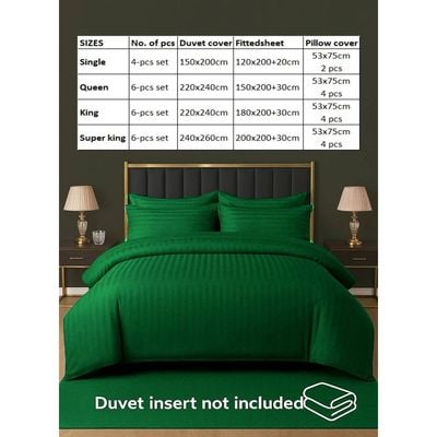 6-Piece Duvet Cover Set –King Size, Includes 1 Duvet Cover(220x240cm), 1 Fitted Sheet(180x200+30cm) 4 Pillowcases(53x75cm)