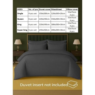 6-Piece Duvet Cover Set –Queen Size, Includes 1 Duvet Cover(220x240cm), 1 Fitted Sheet(150x200+30cm) 4 Pillowcases(53x75cm)