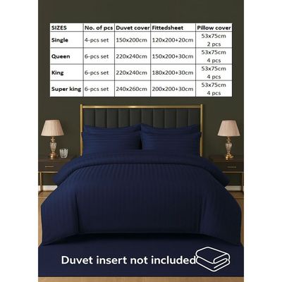 4-Piece Duvet Cover Set –Single Size, Includes 1 Duvet Cover(150x200cm), 1 Fitted Sheet(120x200+20cm) 2 Pillowcases(53x75cm)