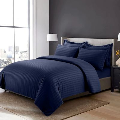 6-Piece Duvet Cover Set –Queen Size, Includes 1 Duvet Cover(220x240cm), 1 Fitted Sheet(150x200+30cm) 4 Pillowcases(53x75cm)