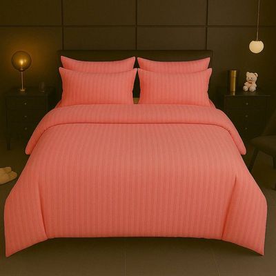 6-Piece Duvet Cover Set –Super King Size, Includes 1 Duvet Cover(240x260cm), 1 Fitted Sheet(200x200+30cm) 4 Pillowcases(53x75cm)