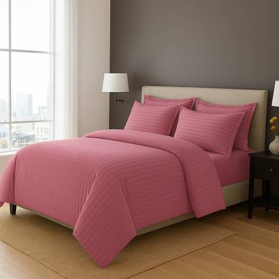 6-Piece Duvet Cover Set –King Size, Includes 1 Duvet Cover(220x240cm), 1 Fitted Sheet(180x200+30cm) 4 Pillowcases(53x75cm)