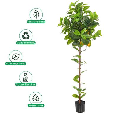 Yatai Artificial Lemon Plant, Faux Potted Citrus Tree with Realistic Fruit, Flexible Stem for Easy Arrangement, Maintenance-Free, Waterproof & Odorless Fake Plants for Home Office Event Decor (150cm)