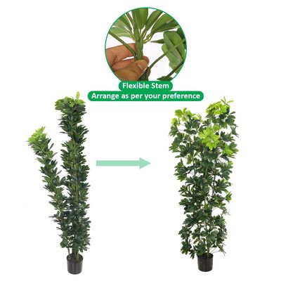 Yatai Artificial Schefflera Plant, 180cm Tall Faux Plant with Green Leaves, Adjustable Stems & Pot, Indoor/Outdoor Decor, Maintenance-Free & Long-Lasting Fake Plants for Home, Office & Event Decor