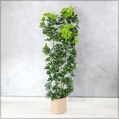 Yatai Artificial Schefflera Plant, 180cm Tall Faux Plant with Green Leaves, Adjustable Stems & Pot, Indoor/Outdoor Decor, Maintenance-Free & Long-Lasting Fake Plants for Home, Office & Event Decor
