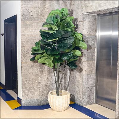 Yatai Artificial Fiddle Leaf Fig Tree, Realistic Fake Plants with Green Leaves & Pot, Long-Lasting, Waterproof & Maintenance-Free Faux Plants for Home, Office, Event Decor & Commercial Spaces (230cm)