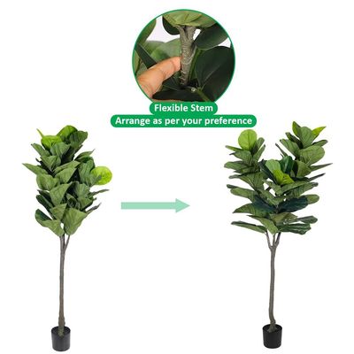 Yatai Artificial Fiddle Leaf Fig Tree, Realistic Fake Plants with Green Leaves & Pot, Long-Lasting, Waterproof & Maintenance-Free Faux Plants for Home, Office, Event Decor & Commercial Spaces (210cm)