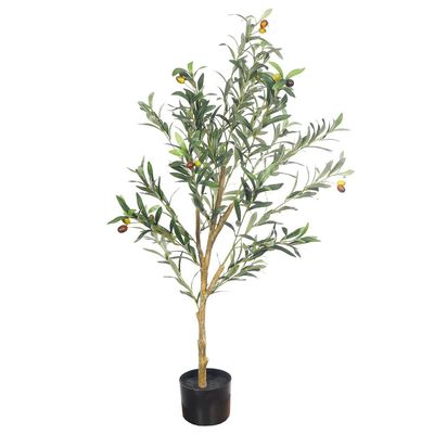Yatai Artificial Olive Tree, Realistic Potted Faux Plants with Green Leaves & Faux Olives, Odorless, Maintenance-Free & Long-Lasting Flexible Branches Fake Plants for Home Office Event Decor (120cm)