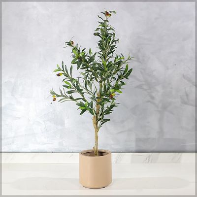 Yatai Artificial Olive Tree, Realistic Potted Faux Plants with Green Leaves & Faux Olives, Odorless, Maintenance-Free & Long-Lasting Flexible Branches Fake Plants for Home Office Event Decor (120cm)