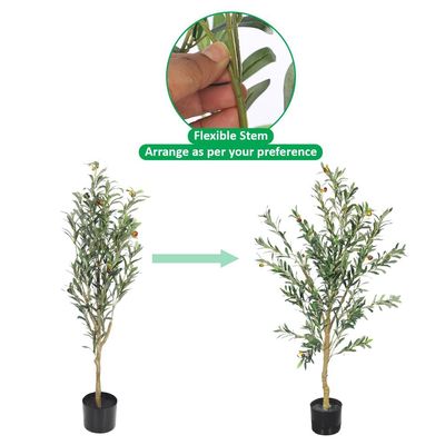 Yatai Artificial Olive Tree, Realistic Potted Faux Plants with Green Leaves & Faux Olives, Odorless, Maintenance-Free & Long-Lasting Flexible Branches Fake Plants for Home Office Event Decor (150cm)