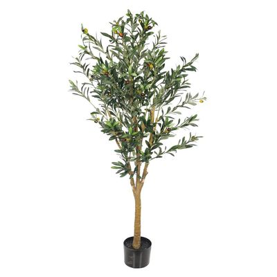 Yatai Artificial Olive Tree, Realistic Potted Faux Plants with Green Leaves & Faux Olives, Odorless, Maintenance-Free & Long-Lasting Flexible Branches Fake Plants for Home Office Event Decor (170cm)