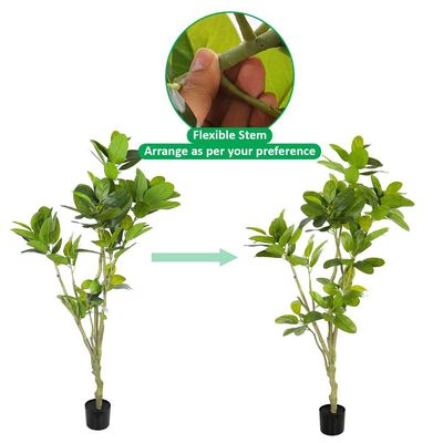 Yatai Artificial Ficus Altissima Plant, Rubber Plant with Realistic Green Leaves, Faux Plant with Adjustable Stem & Pot, Maintenance-Free & Long-Lasting Fake Plant for Home Office Event Decor (180cm)