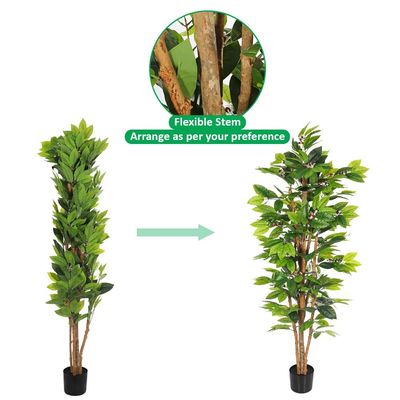 Yatai Artificial Coffee Plant, 180cm Schefflera Tree Nearly Natural Faux Plants with Flexible Stem & Pot, Maintenance-Free & Waterproof Green Leaves Fake Plants for Home, Office & Commercial Spaces
