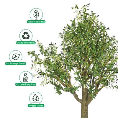 Yatai Artificial Olive Tree, 210cm Tall Faux Tree with Realistic Green Leaves, UV Resistant, Waterproof & Maintenance-Free Fake Plants, Life-Like Exposed Roots Faux Plants for Home Office Event Decor