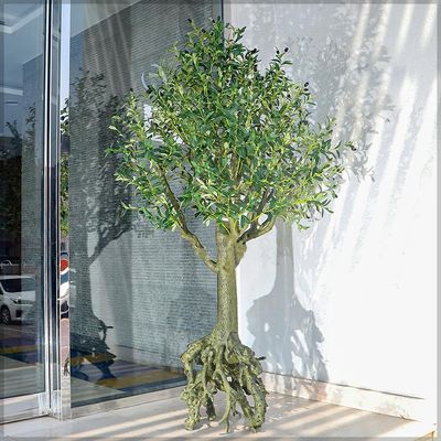 Yatai Artificial Olive Tree, 210cm Tall Faux Tree with Realistic Green Leaves, UV Resistant, Waterproof & Maintenance-Free Fake Plants, Life-Like Exposed Roots Faux Plants for Home Office Event Decor