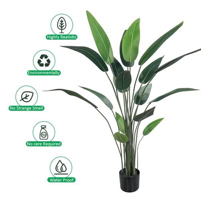 Yatai Bird of Paradise Artificial Plants with Pots, Realistic Faux Plants with Flexible Stem & Green Leaves, Maintenance-Free & No Watering Fake Plants for Home, Office, Event, Commercial Use (120cm)