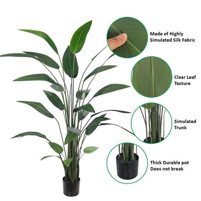 Yatai Bird of Paradise Artificial Plants with Pots, Realistic Faux Plants with Flexible Stem & Green Leaves, Maintenance-Free & No Watering Fake Plants for Home, Office, Event, Commercial Use (180cm)