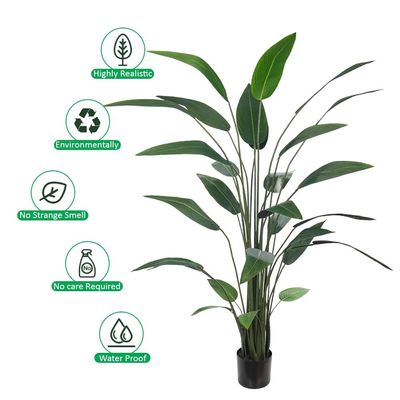 Yatai Bird of Paradise Artificial Plants with Pots, Realistic Faux Plants with Flexible Stem & Green Leaves, Maintenance-Free & No Watering Fake Plants for Home, Office, Event, Commercial Use (180cm)