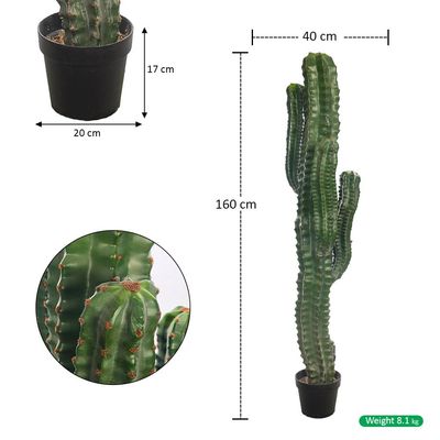 Yatai Artificial Cactus Plant, Realistic Green Succulent Fake Plants with Pot, Maintenance-Free, Waterproof & UV Resistant Decorative Faux Plant for Indoor & Outdoor Home, Office, Event Decor (160cm)