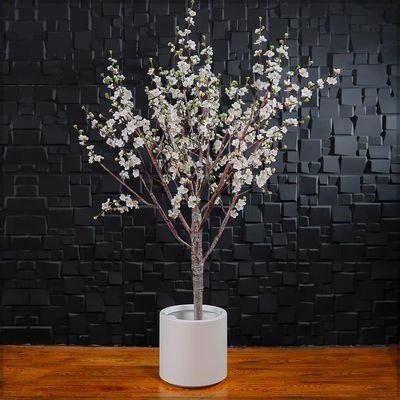 Yatai Artificial Cherry Blossom Tree, Realistic Silk Flowers & Delicate Branches Faux Tree, Waterproof, UV Resistant & Maintenance-Free Fake Plants for Home Office Events & Wedd Decor (White, 220cm)
