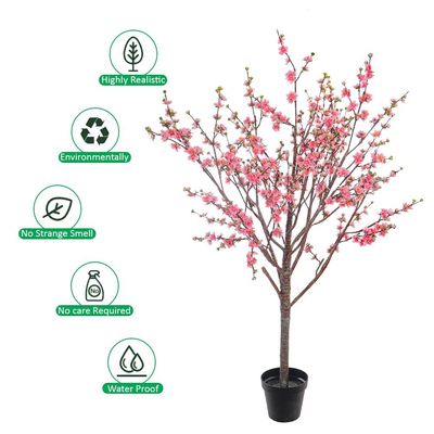 Yatai Artificial Cherry Blossom Tree, Realistic Silk Flowers & Delicate Branches Faux Tree, Waterproof, UV Resistant & Maintenance-Free Fake Plants for Home Office Events & Wedd Decor (Pink, 220cm)
