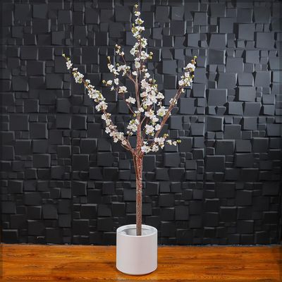 Yatai Artificial Cherry Blossom Tree, Realistic Silk Flowers & Delicate Branches Faux Tree, Waterproof, UV Resistant & Maintenance-Free Fake Plants for Home Office Events & Wedd Decor (White, 170cm)