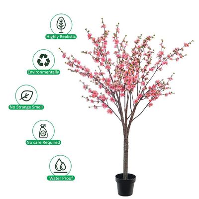 Yatai Artificial Cherry Blossom Tree, Realistic Silk Flowers & Delicate Branches Faux Tree, Waterproof, UV Resistant & Maintenance-Free Fake Plants for Home Office Events & Wedd Decor (Pink, 180cm)