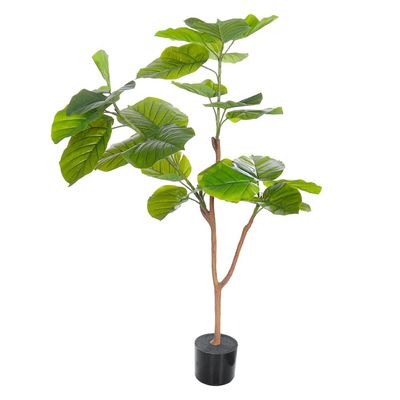 Yatai Artificial Fiddle Leaf Fig Tree, Realistic Green Leaves Fake Plants with Pot & Flexible Branches for Custom Arrangement, Long-Lasting & Maintenance-Free Faux Plant for Home Office Decor (120cm)