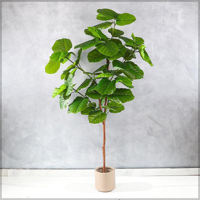 Yatai Artificial Fiddle Leaf Fig Tree, Realistic Green Leaves Fake Plants with Pot & Flexible Branches for Custom Arrangement, Long-Lasting & Maintenance-Free Faux Plant for Home Office Decor (190cm)