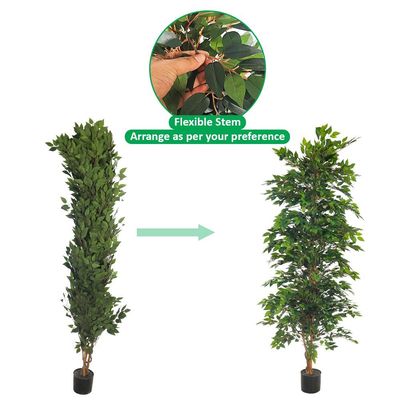 Yatai Artificial Ficus Tree, Realistic Green Leaves Fake Plants with Flexible Stems & Pot, UV Resistant, Waterproof & Maintenance-Free Faux Plants, Floor Plant for Home Office Event Decor (180cm)