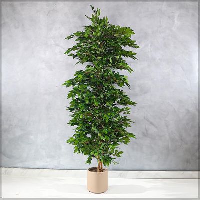 Yatai Artificial Ficus Tree, Realistic Green Leaves Fake Plants with Flexible Stems & Pot, UV Resistant, Waterproof & Maintenance-Free Faux Plants, Floor Plant for Home Office Event Decor (180cm)