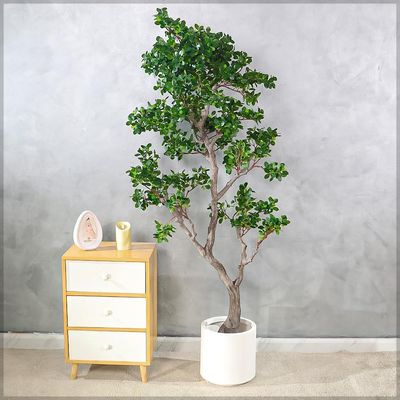 Yatai Artificial Bonsai Tree with Exposed Root, Highly Realistic Green Leaves Fake Plants with Durable Base, Maintenance-Free, UV Resistant Faux Plants for Home Office Garden & Commercial Use (170cm)
