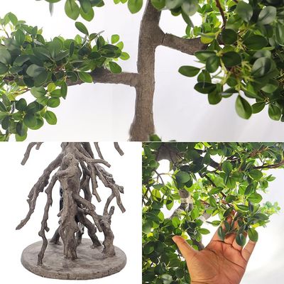 Yatai Artificial Bonsai Tree with Exposed Root, Highly Realistic Green Leaves Fake Plants with Durable Base, Maintenance-Free, UV Resistant Faux Plants for Home Office Garden & Commercial Use (171cm)