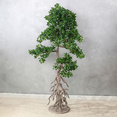 Yatai Artificial Bonsai Tree with Exposed Root, Highly Realistic Green Leaves Fake Plants with Durable Base, Maintenance-Free, UV Resistant Faux Plants for Home Office Garden & Commercial Use (171cm)