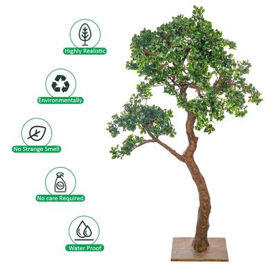 Yatai Artificial Bonsai Tree with Exposed Root, Highly Realistic Green Leaves Fake Plants with Durable Base, Maintenance-Free, UV Resistant Faux Plants for Home Office Garden & Commercial Use (180cm)