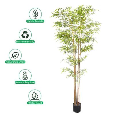 Yatai Artificial Bamboo Tree, Nearly Natural Artificial Plant with Pots, Realistic Green Leaves Fake Plants, UV Resistant & Maintenance-Free Faux Plants for Home, Office, Event & Garden Decor (220cm)