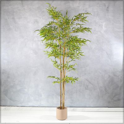 Yatai Artificial Bamboo Tree, Nearly Natural Artificial Plant with Pots, Realistic Green Leaves Fake Plants, UV Resistant & Maintenance-Free Faux Plants for Home, Office, Event & Garden Decor (220cm)