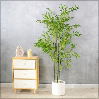 Yatai Artificial Bamboo Tree, Nearly Natural Artificial Plant with Pots, Realistic Green Leaves Fake Plants, UV Resistant & Maintenance-Free Faux Plants for Home, Office, Event & Garden Decor (150cm)