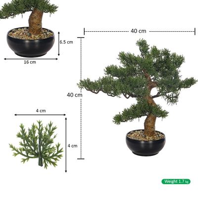 Yatai Artificial Bonsai Tree, Lifelike Faux Plants with Green Leaves & Pot, Maintenance-Free, No Watering, Long Lasting Faux Tree, Odorless & Waterproof Fake Plants for Event Home Office Decor (40cm)