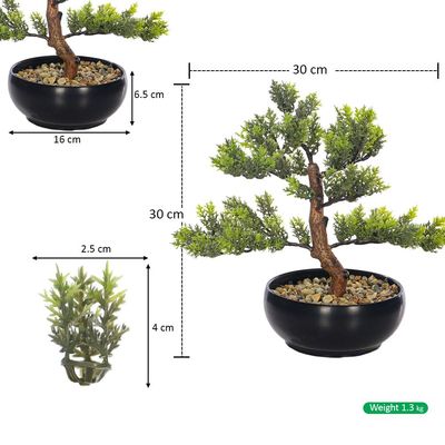 Yatai Artificial Bonsai Tree, Lifelike Faux Plants with Green Leaves & Pot, Maintenance-Free, No Watering, Long Lasting Faux Tree, Odorless & Waterproof Fake Plants for Event Home Office Decor (30cm)